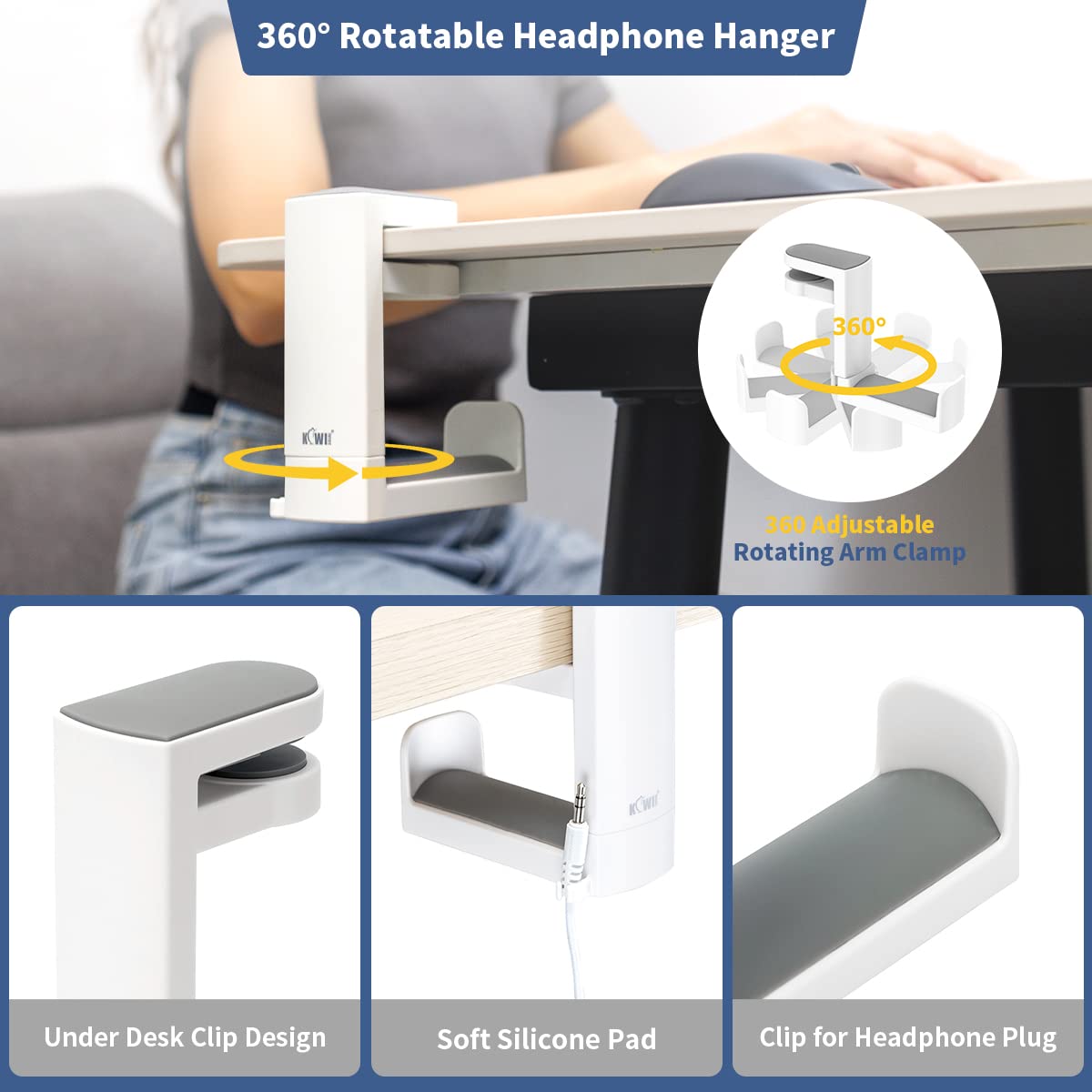 360° Rotating Headphone Stand  - Headphone Stand Desk review and price
